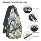 Sling Bag Tropical Leaf Pattern Hiking Daypack Crossbody Shoulder Backpack Travel Chest Pack for Men Women