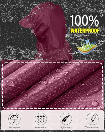 Hooded Rain Poncho Packable Waterproof Unisex Raincoat with Pocket