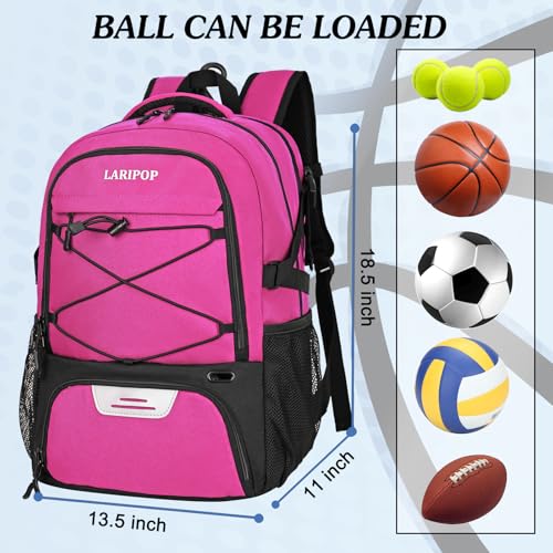 Basketball Backpack Large Sports Basketball Bag with Dedicated Ball Slot & Ventilated Shoe Compartment for Soccer Volleyball Gym Training Travel