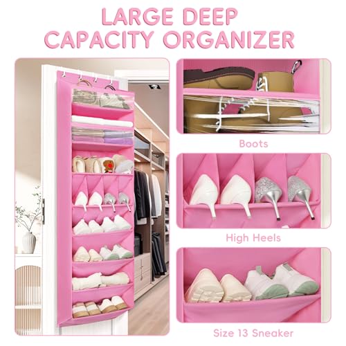 1 Pack 8 Shelves Over The Door Shoe Organizer