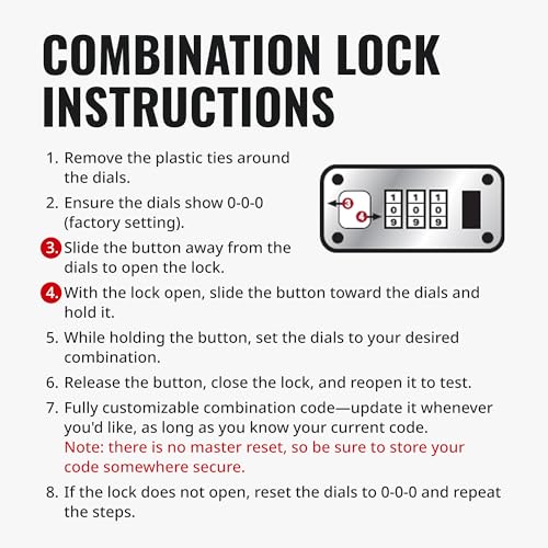 Locking Storage Chest with Dual Combination Lock