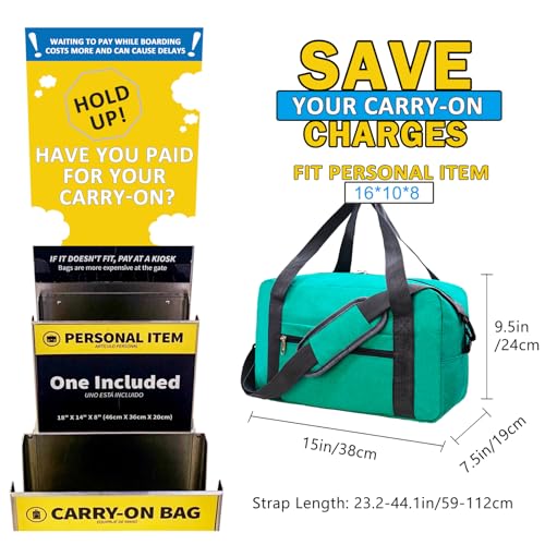 15 Inch Small Carry On Bags for Airplanes Spirit Airlines Personal Item Bag Underseat Foldable Travel Duffle Gym Bags for Women Men