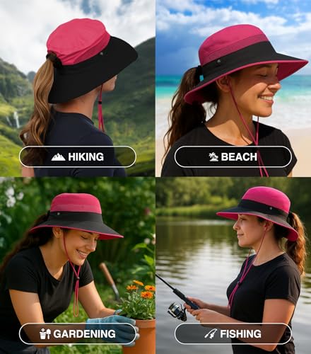 Ponytail Sun Hat for Women with UPF 50+ UV Protection