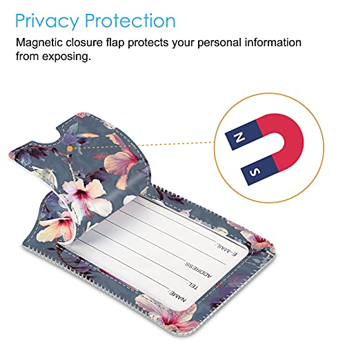 Luggage Tags Privacy Cover ID Label for Travel Bag Suitcase (2 Count)