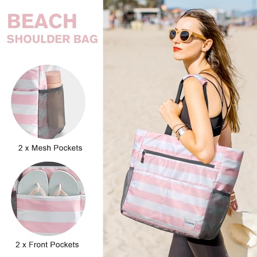 Beach Bag Waterproof Sandproof Large Capacity Foldable for Women