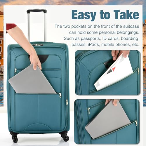 Softside Luggage Set Lightweight 3 Piece Suitcase with Duffel Bag (3 Count)