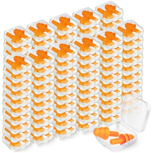 100 Pairs Silicone Ear Plugs Bulk with Case Nrr 29db (100 Count)