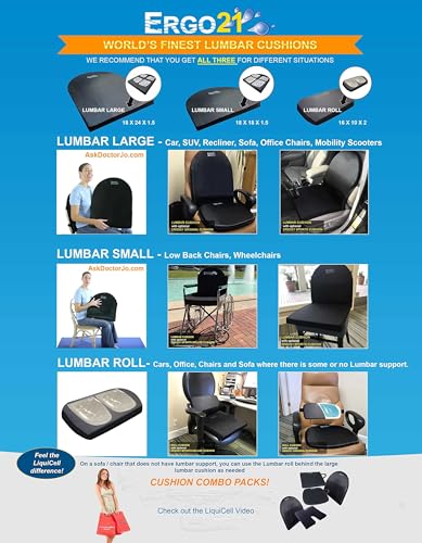 Neck & Back Support Lumbar Roll Made of Liquid Filled Membranes