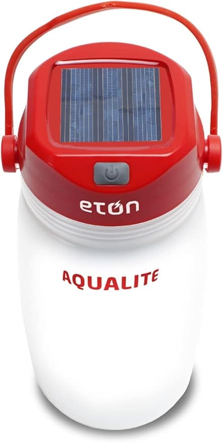 Eton - Aqualite Solar Powered Lantern with Integrated Water Bottle & Personal 8-Piece Emergency Survival Kit, USB Charger, Fire Starter, Emergency Whistle, Strobe Light, Commitment to Preparedness
