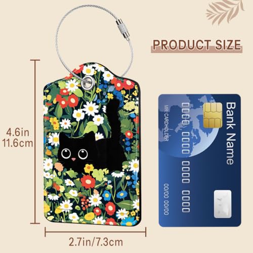 2Pcs Cat Luggage Tags for Suitcase (2 Count)
