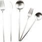 Gugrida 20-Piece 18/10 Stainless Steel Flatware Silverware, Luxury Dinnerware Set Travel Cutlery Tableware Include Knife Fork Spoon Service for 4,Healthy & Eco-Friendly Dishwasher Safe (Silver Matte)
