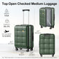 26 Inch Large Expandable Checked Luggage Hard Shell Suitcase Dark Green