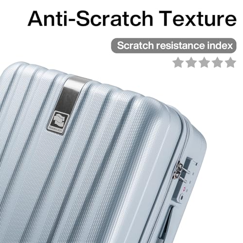 14 Inch Underseat Carry On Luggage with Wheels Hard Shell Suitcases Carry On Bag Lightweight Small Mini Suitcase Travel Luggage for Travel（Gray）