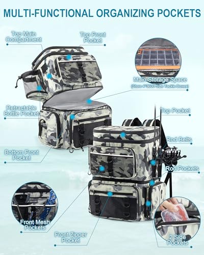 Fishing Backpack with Rod Holders