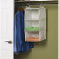Household Essentials 311342 Hanging Closet Organizer | 3 Pocket Shelves | Natural Canvas
