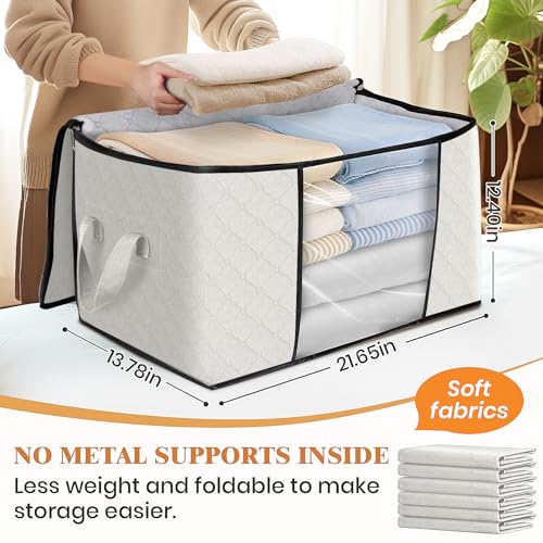 4 Pack Storage Bags for Clothes Blanket Storage Bins with Lids (4 Count)
