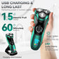 Electric Razor for Men Cordless Rotary Shaver Wet Dry with Trimmer