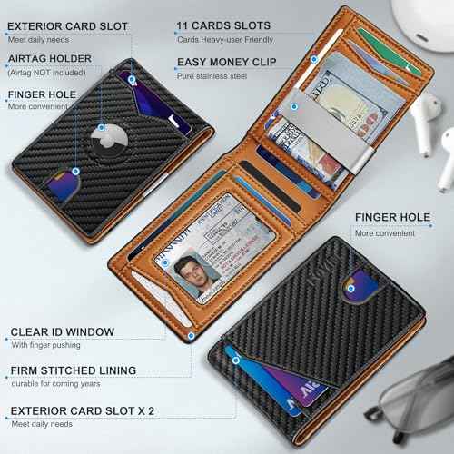 Airtag Wallet for Men (11 Count)
