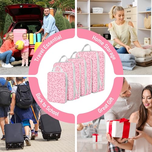 4 Set Compression Packing Cubes For Travel Bags Organizer For Luggage Suitcase Organizer