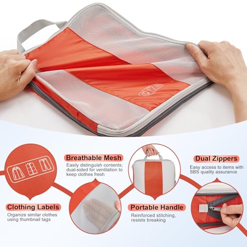 10 Set Compression Packing Cubes for Travel Essentials (10 Count)