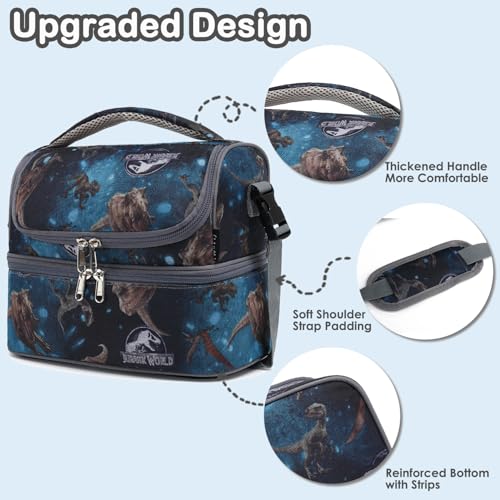 Double Decker Cooler Insulated Lunch Bag Large Tote for Boys