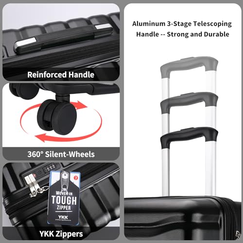 3 Piece Hardshell Travel Luggage Set (3 Count)
