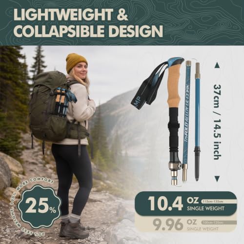 Folding Trekking Poles 7075 Aluminum Lightweight for Travel