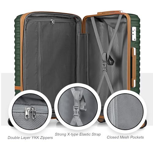 Luggage Set 3 Piece Suitcase Sets with Spinner Wheel (6 Count)