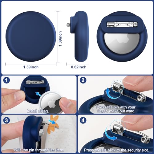 Airtag Hidden Holder for Kids with Invisible Pin (4 Count)