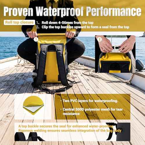 20L Waterproof Dry Bag Boating Backpack for Travel Hiking Camping Kayaking Hiking Swimming Floating Submersible Dry Bag bright yellow