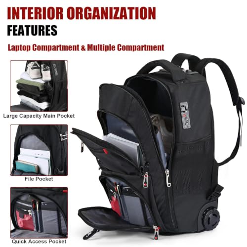 Extra Large Rolling Backpack with Wheels