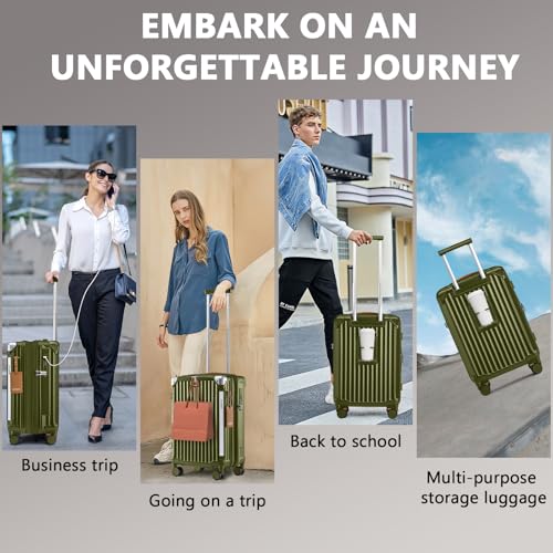 5 Piece Luggage Set with Cup Holder (5 Count)