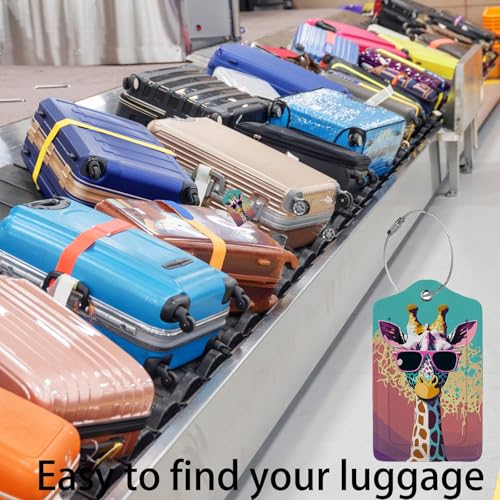 Giraffe in Sunglasses 2 Pack Luggage Tag for Suitcase (2 Count)