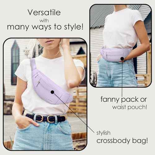 Purple Crossbody Fanny Pack for Women Trendy Belt Bag for Theme Park
