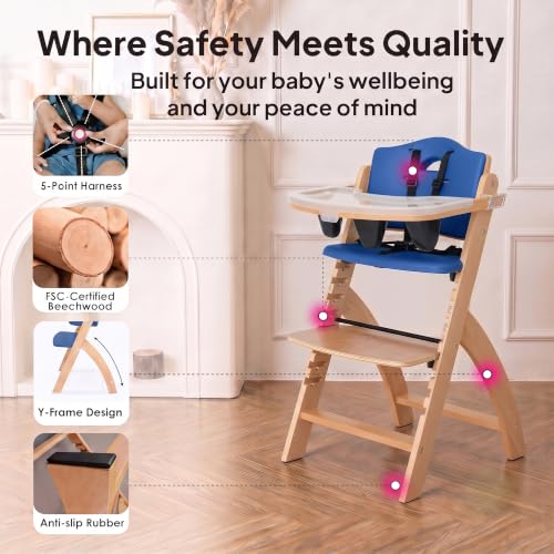 Beyond Junior Convertible Wooden High Chair with Removable Tray