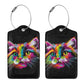 Cat Leather Luggage Tag with Stainless Steel Ring