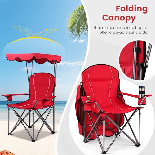 Camping Chair with Canopy Shade