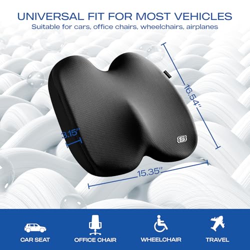 Seat Cushion Ergonomic Memory Foam Cushion for Long Sitting Hours on Office & Home Chair