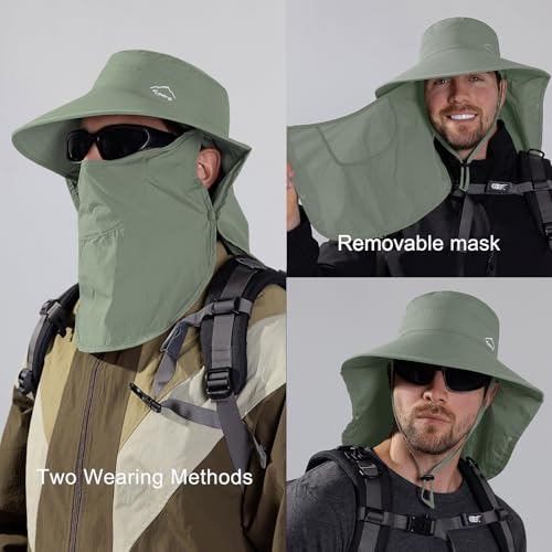 Sun Hat for Men Women with Neck Flap