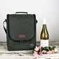 Insulated Wine 3 Bottle Carriers Tote Travel Cooler Gift Bag For Airplane Liquor With Padded Shoulder Strap