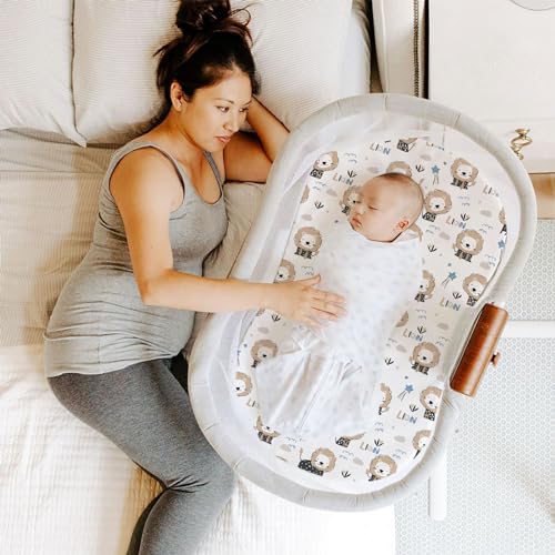Stretch Fitted Bassinet Sheet Set BROLEX 2 Pack Cradle Sheets for Bassinet Pad (2 Count)