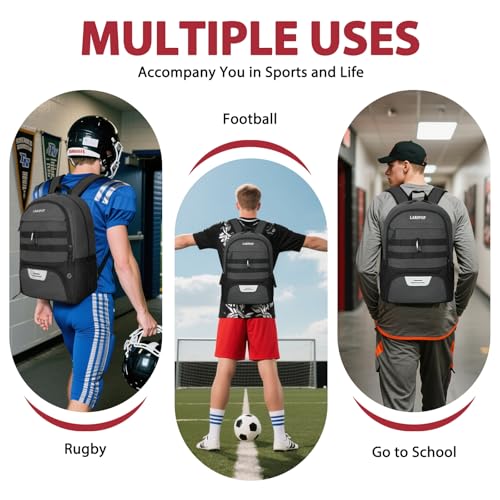 Soccer Backpack Bag with Ball Holder Ventilated Shoe Compartment Large Capacity Sports Gear Bag for Basketball Volleyball Gym