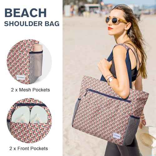Beach Bag Waterproof Sandproof Large Capacity Foldable for Women