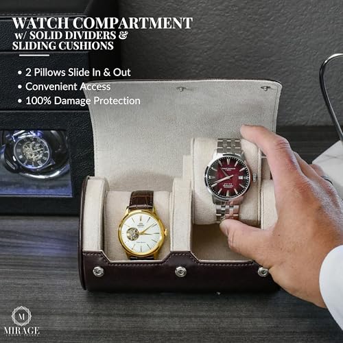 Watch Travel Case for Men Watch Roll for Travel Organizer and Display Watch Case (36 Count)
