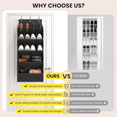 Over the Door Shoe Rack for Closet Fit 18+ Pairs