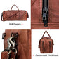 Leather Duffle Bag for Men Luggage Handmade Travel Bag Carry On Luggage Weekender Bags Overnight Gym Sports Cabin Holdall Bag For Airplanes Men And Women