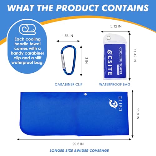 4 Pack Cooling Hoodie Towels for Neck and Face (4 Count)