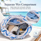 Beach Bag Waterproof Sandproof Women Beach Tote Pool Bag with Zipper for Gym Grocery Travel with Wet Pocket