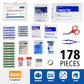 9302-25M 25-Person Contractor's First Aid Kit for Home Renovation, Job Sites, and Construction Vehicles, 178 Pieces, White