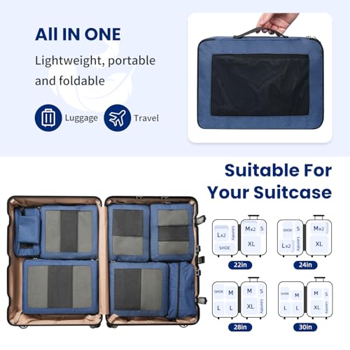 Compression Packing Cubes for Travel (8 Count)